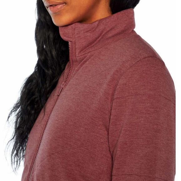 NWT Quilted Knit Red Jacket, step hem, Three Dots, Women’s Small - Picture 4 of 6